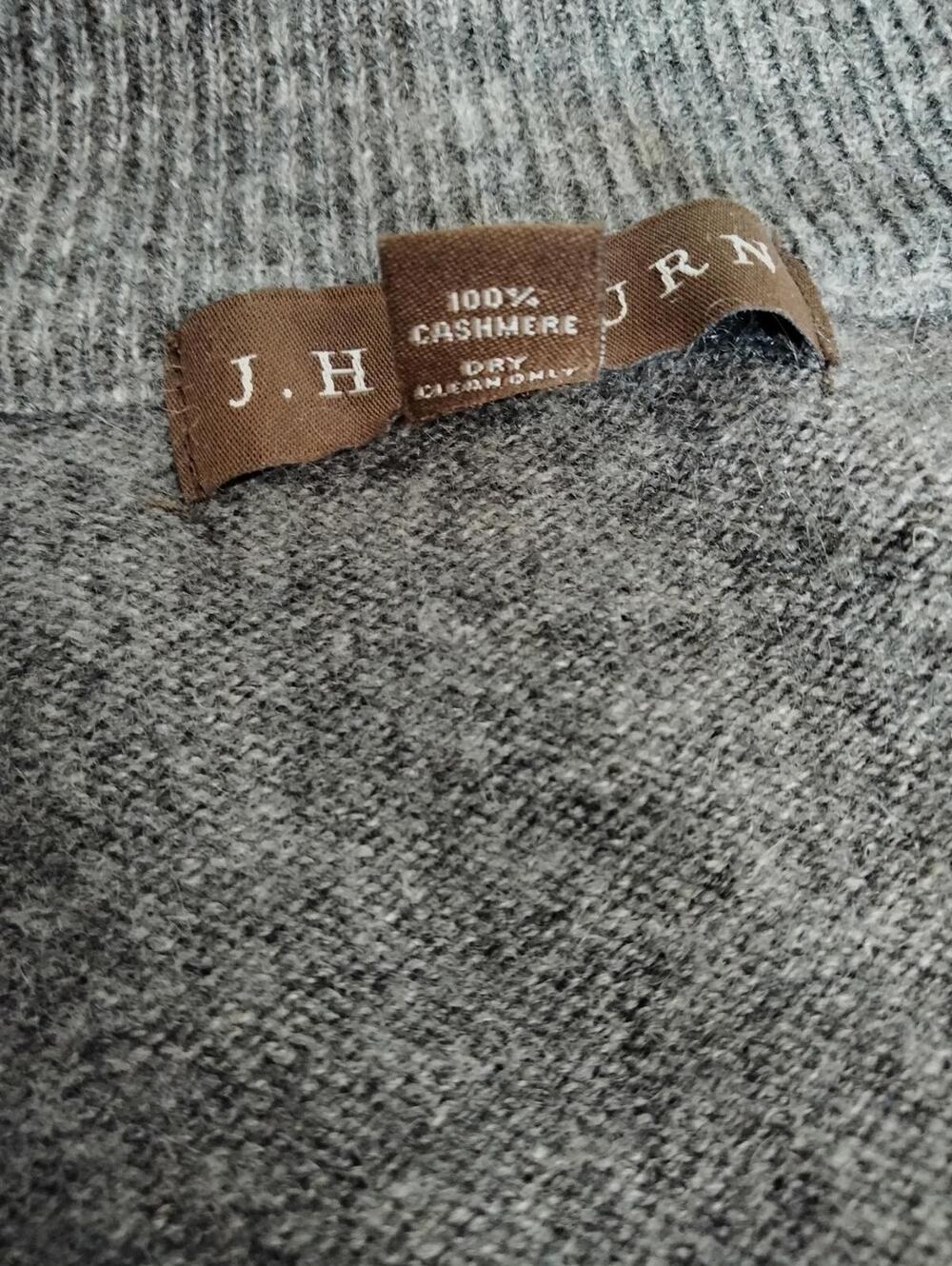 J. Hilburn Cashmere Gray Sweater Mens Size XXL 100% 1/4 Zip Pullover Soft Knit - Picture 3 of 9